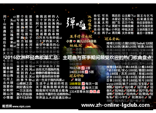 2016欧洲杯经典歌单汇总：主题曲与赛事期间最受欢迎的热门歌曲盘点